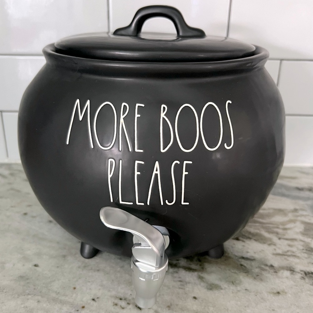 🎃 Halloween Rae Dunn “More Boos Please” party cauldron with spigot 👻